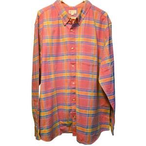 Gap NWT pink plaid standard fit oxford button down shirt